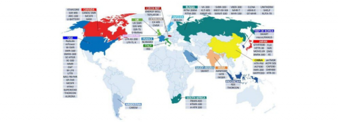 carte du monde des normes du nucléaire