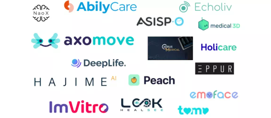 logos de toutes les startups présentes lors de la french take care